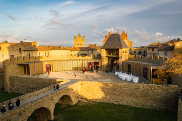 Fototapeta premium Fortified medieval city of Carcassonne in France.