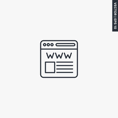 Web page, linear style sign for mobile concept and web design