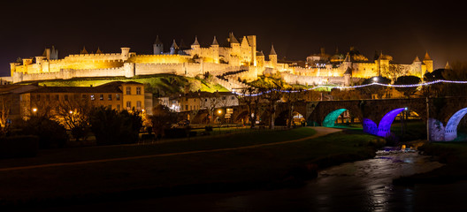 Obraz premium Fortified medieval city of Carcassonne in France.