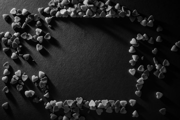 Minimal black texture background hearts for valentines day and love