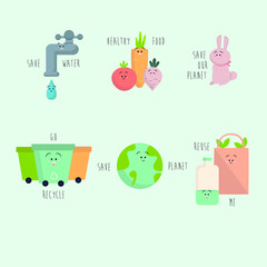 ecology hand drawn illustration. flat design illustration