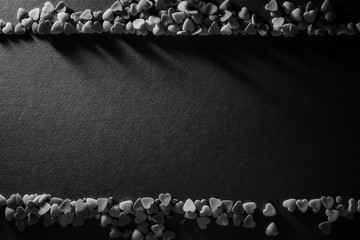 Minimal black texture background hearts for valentines day and love
