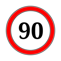 Traffic sign speed limit 90