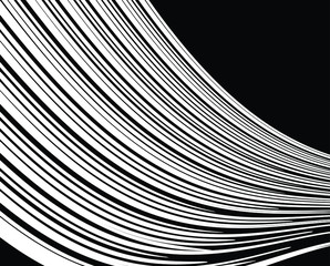 Naklejka premium Abstract background with optical illusion wave. Black and white horizontal lines with wavy distortion effect for prints, web pages, template, posters, monochrome backgrounds and pattern