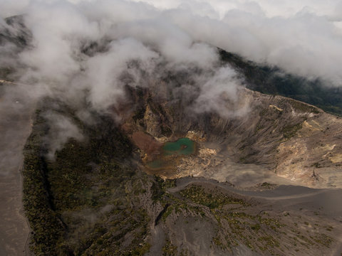 Beautiful aerial view of the Irazu Volcano in Costa Rica © Gian