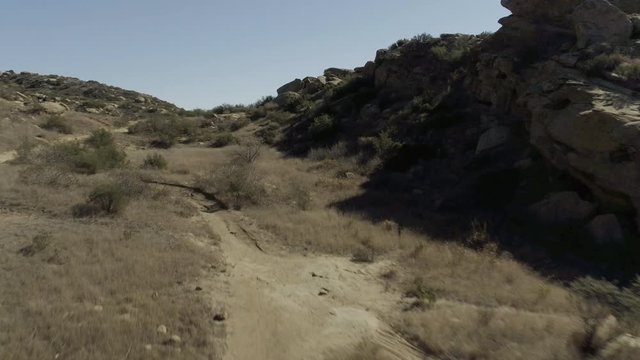 Mountain trail in Simi Valley, aerial