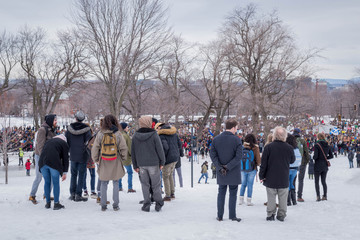 Student demonstration for the climate. Montreal climate demonstration