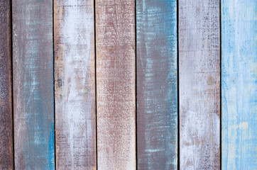 Colorful wooden wal closeup