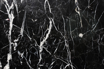 White patterned natural of black marble pattern (Black Marquina) for design.