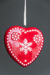ceramic heart on a dark background