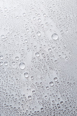Water rain drops or water drops on white background. Many water drops  on canvas