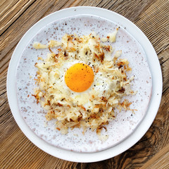 fried white cabbage with egg