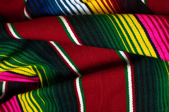 Colorful Mexican Serape Blanket Creating A Background
