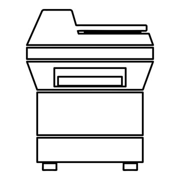 recommend clip art: Copy machine Printer copier for office Photocopier Duplicate equipment icon outline black color vector illustration flat style image