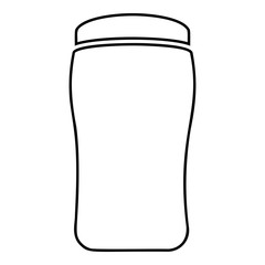 Antiperspirant dry Deodorant Cosmetic product icon outline black color vector illustration flat style image