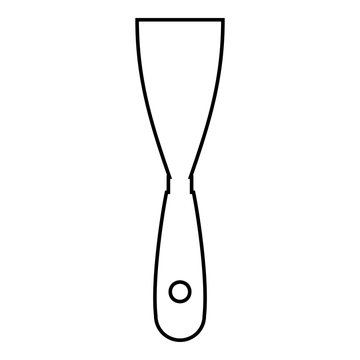 recommend clip art: Construction spatula Putty knife Spackling tool Building hand instrument Builder equipment Trowel icon outline black color vector illustration flat style image