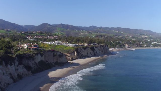 Point Dume beach coastline, wide aerial