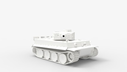 3d rendering of a computer generated model of a ww2 tank isolated