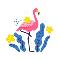 pink flamingo on a white background vector illustration