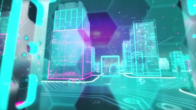 SCADA with digital technology hitech concept