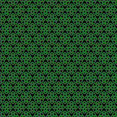 seamless black green celtic vector background pattern