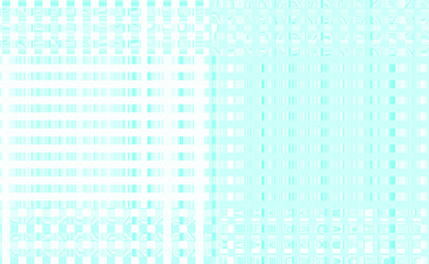 Green background with a graphic pattern of lines and stripes, texture of white squares and rectangles. Modern abstract design in bright colors, a template for a screensaver.