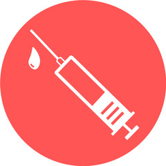 medical syringe, hypodermic needle, Inject needle concept of vaccination, injection icon. Trendy flat style. vector illustration. Drug dose business concept. Symbol web site design, logo, app, UI.