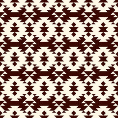 Ethnic, tribal seamless pattern. Native americans embroidery textile style surface print. Boho chic ornament