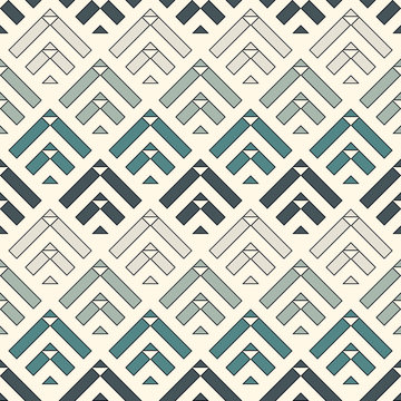 Arrows, scales seamless pattern. Ethnic, tribal print. Squama, chevrons ornament. Repeated arrowhead, triangular shapes