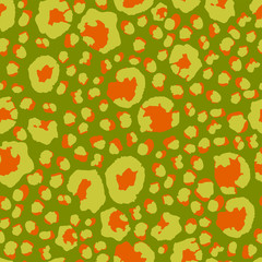 Leopard Print Seamless Vector Design. Modern Fabric Texture, Wild Fur Repeat Pattern. 