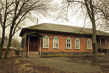 Old wooden house in the village. Retro