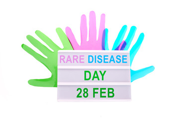 Rare Disease Day Poster or Banner Background. Top view