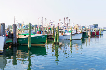 Fishing boats in Galilee, Rhode Island.
