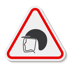 Wear Safety Helmet Symbol Isolate On White Background,Vector Illustration EPS.10
