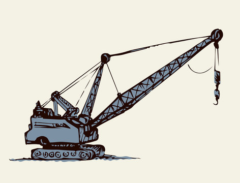 Coal Mining Machine. Vector Drawing