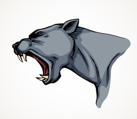 Fototapeta premium Open mouth. Grin. Vector drawing