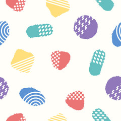 vector rough geometric with stencil seamless pattern on cream