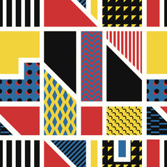 vector modern geometric seamless pattern on white