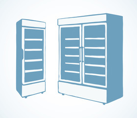 Freezer to store. Vector drawing