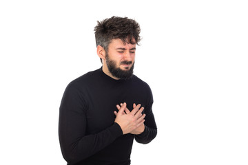 Young man in black