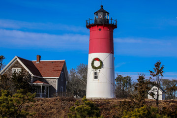 Fototapeta na wymiar Nauset Lighthouse in Eastham Massachusetts 