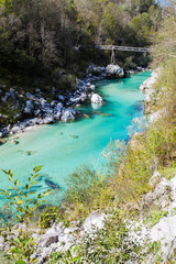 Fototapeta na wymiar Soca river in Slovenia landscape