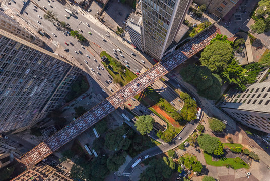 Aerial view of Viaduto Santa Efigenia, S&bdquo;o Paulo, Brazil