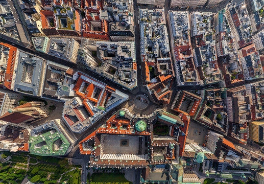 Aerial view of Michaelerplatz, Vienna, Austria