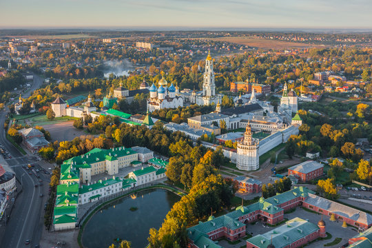 Aerial view of Trinity Lavra of St. Sergius, Sergiyev Posad, Russia