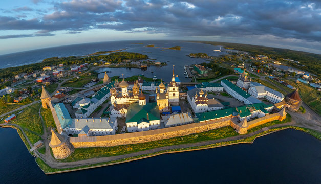 Aerial view of Solovetsky Monastery, Russia