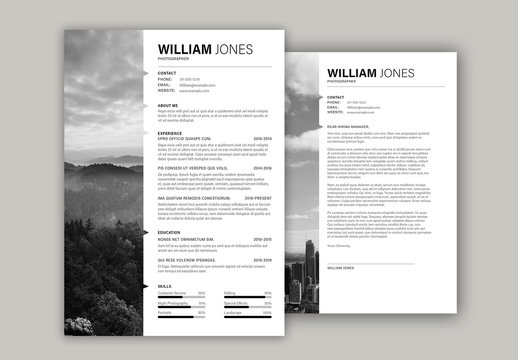 Resume Layout Set with Photo Sidebar