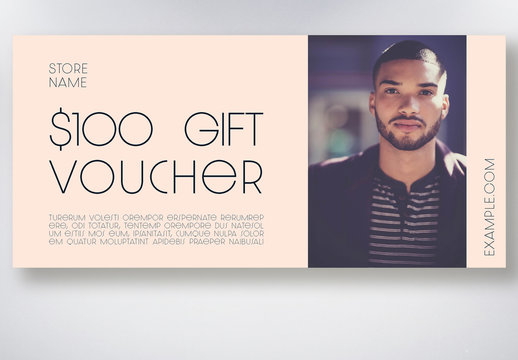 Dark Blue and Pale Pink Gift Voucher Layout