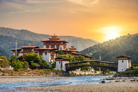The famous Punakha Dzong in Bhutan