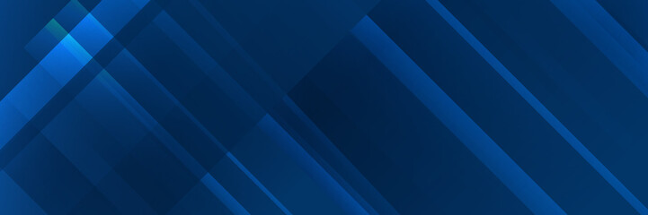 Obraz premium Dark blue background with abstract graphic elements for wide banner.